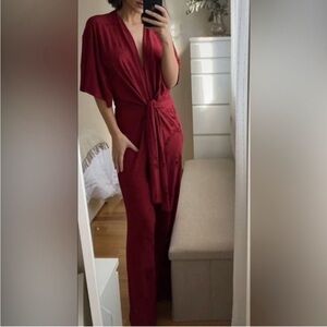 ZARA LONG JACQUARD PRINT JUMPSUIT